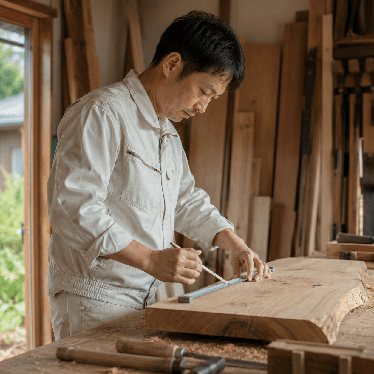 大工 田中の作業風景